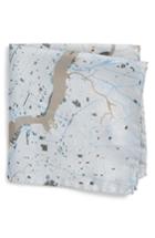 Men's Eton Subway Map Silk Pocket Square, Size - Grey