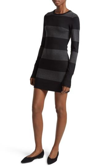 Women's French Connection Rugby Stripe T-shirt Dress - Grey