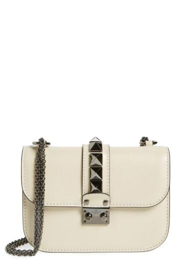 Valentino Garavani Small Rockstud Leather Shoulder Bag - Ivory