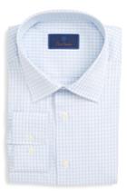 Men's David Donahue Regular Fit Check Dress Shirt - 32/33 - Green
