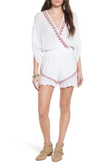 Women's Band Of Gypsies Embroidered Cold Shoulder Romper