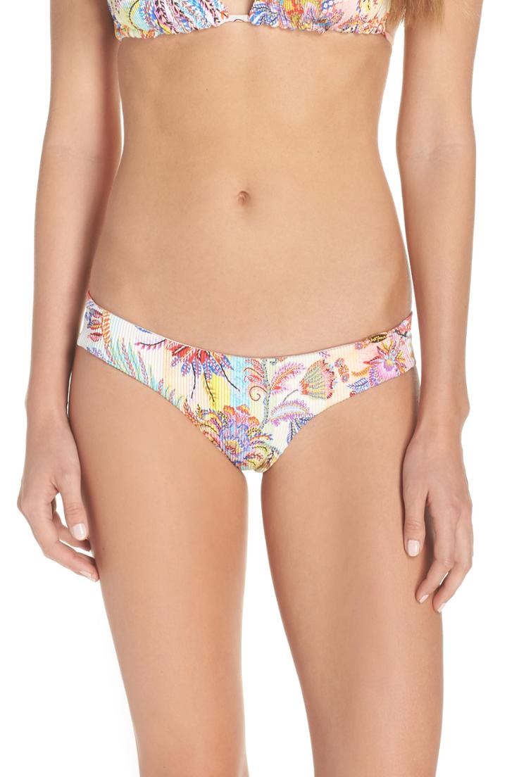Women's Luli Fama Reversible Ribbed Bikini Bottom - Yellow