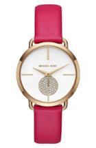 Women's Michael Kors Portia Leather Strap Watch, 36mm