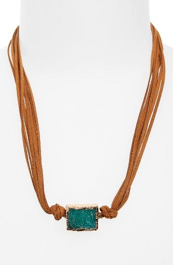 Women's Panacea Suede Drusy Wrap Bracelet