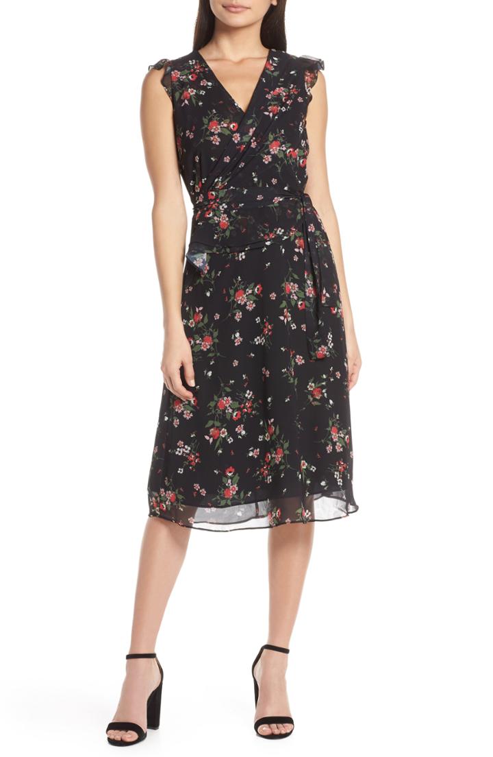 Women's Lenon Flutter Sleeve Midi Dress - Purple
