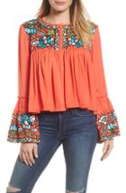 Women's Caslon Tie Front Cozy Knit Shirt - Pink