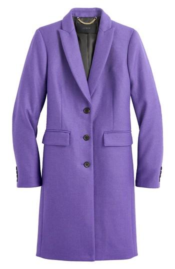 Women's J.crew Eniko Wool Topcoat - Purple