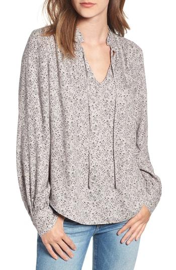Women's Hinge Ruffle V-neck Blouse, Size - Grey