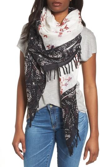 Women's Caslon Mixed Print Scarf, Size - Beige