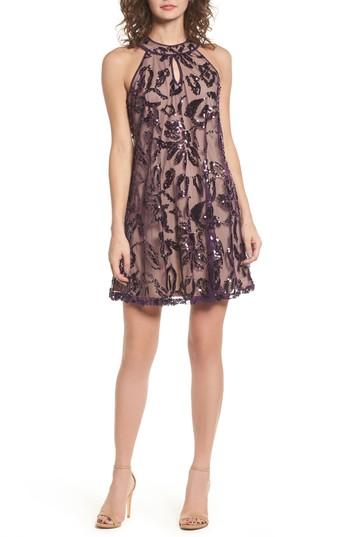 Women's Love, Nickie Lew Sequin Halter Dress - Purple