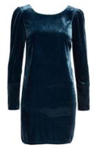 Women's Charles Henry Velvet Sheath Dress - Blue