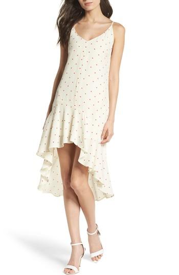Women's Bb Dakota Andie Polka Dot Flounce Hem Dress - Ivory