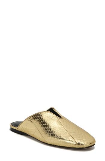 Women's Dvf Octavia Genuine Snakeskin Mule M - Metallic