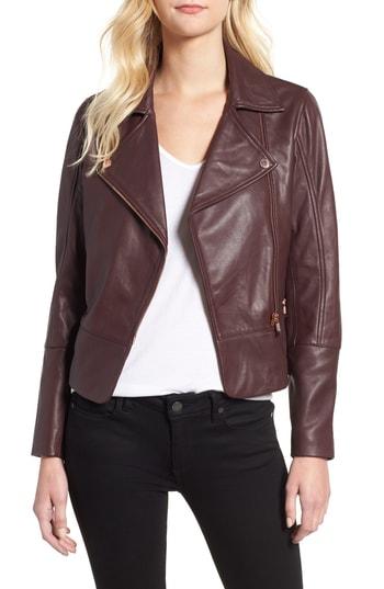 Women's Ted Baker London Lizia Minimal Biker Jacket - Purple