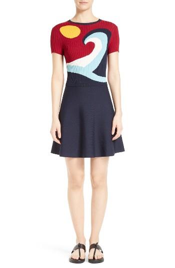 Women's Red Valentino Waves & Sun Sweater Dress