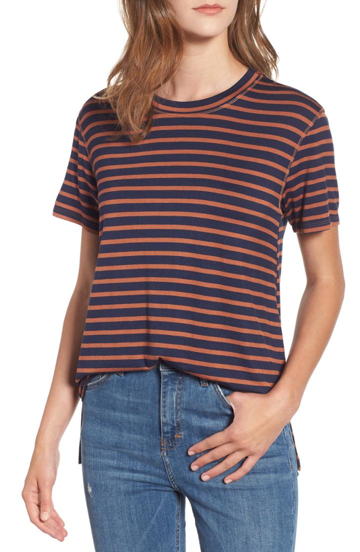Women's All In Favor Stripe Tee, Size - Blue