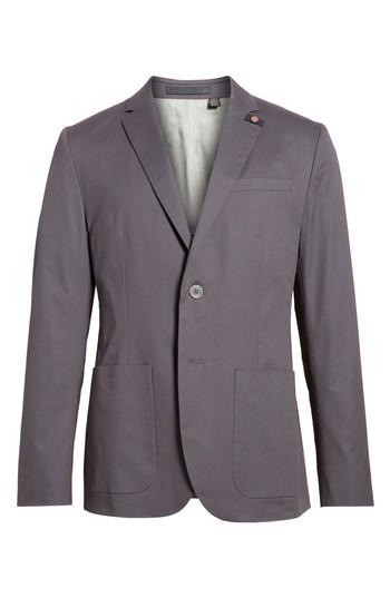 Men's Ted Baker London Cliford Trim Fit Stretch Cotton Blazer (s) - Grey