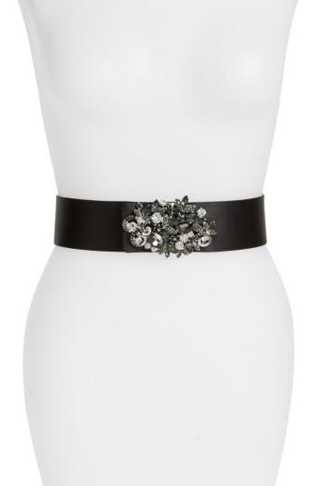 Women's Deborah Drattell Marissa Crystal Embellished Satin Belt