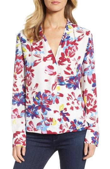 Women's Halogen Surplice Woven Top, Size - Ivory