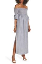 Women's Trina Trina Turk Carmel Smocked Off The Shoulder Maxi Dress - Blue