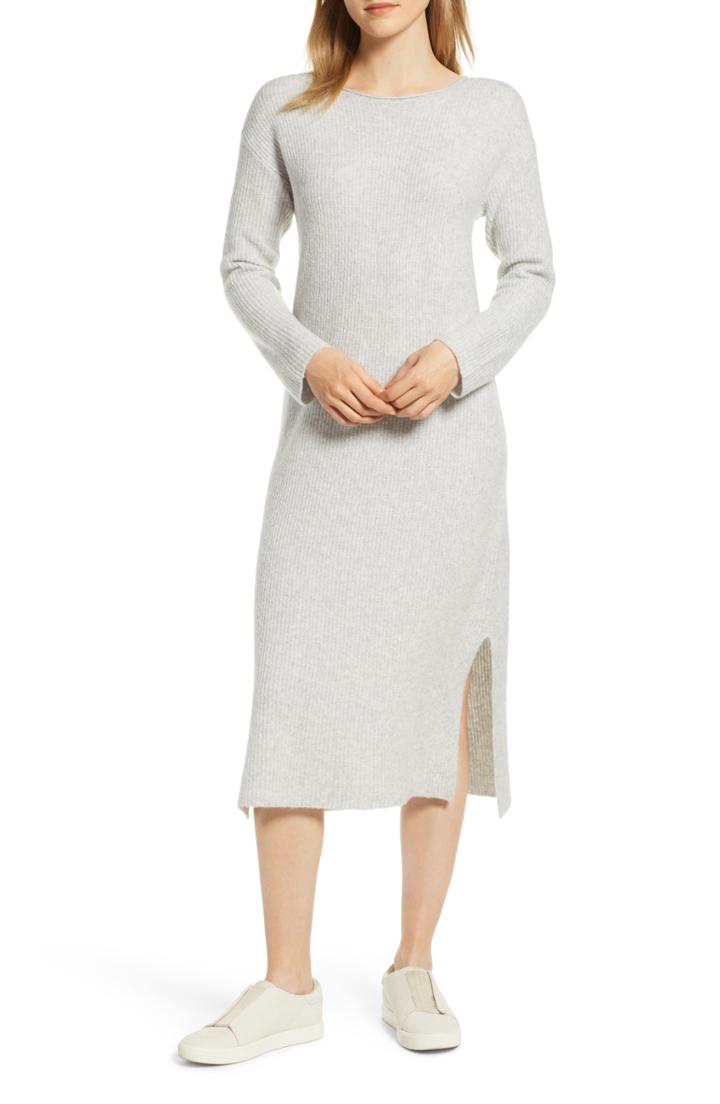 Women's Lou & Grey Delilah Long Sleeve Sweater Dress, Size - Grey