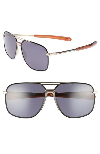 Women's Rag & Bone Caravan 62mm Oversize Aviator Sunglasses - Black/ Gold