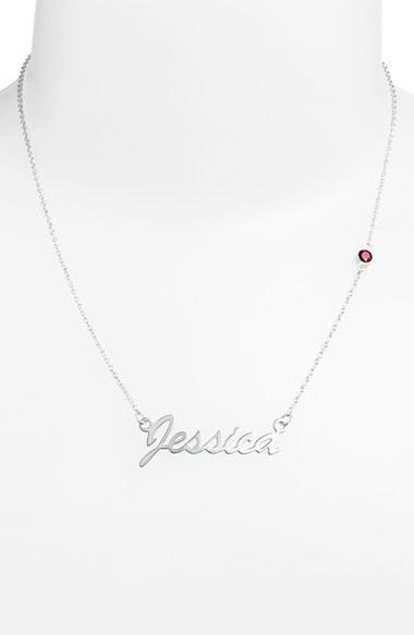 Women's Argento Vivo Birthstone & Personalized Nameplate Pendant Necklace (nordstrom Online Exclusive)
