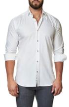 Men's Maceoo Trim Fit Geo Jacquard Sport Shirt (m) - White