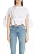 Women's Comme Des Garcons Crop Ruffle Top - White