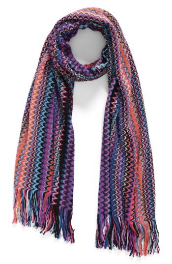 Women's Missoni Fringe Scarf, Size - Purple