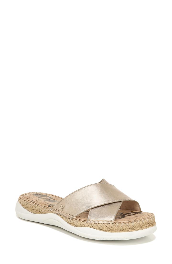 Women's Sam Edelman Jen Slide Sandal M - Metallic