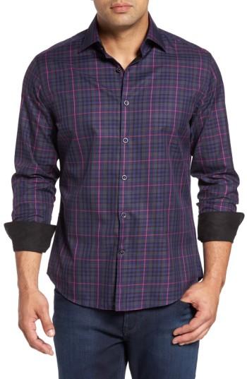 Men's Stone Rose Plaid Sport Shirt (s) - Blue