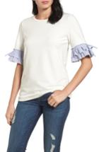 Women's Halogen Ruffle Sleeve Sweatshirt - Ivory