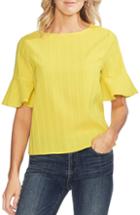 Women's Vince Camuto Stripe Ruffle Sleeve Top - Yellow