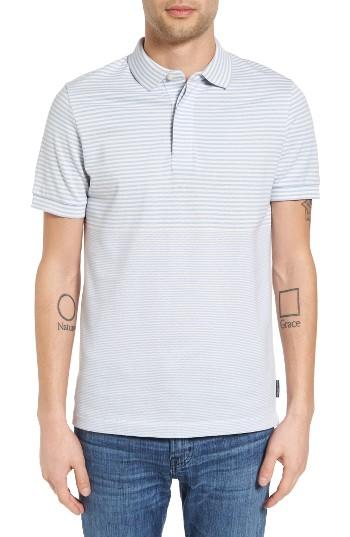 Men's French Connection Menon Block Stripe Polo - Blue