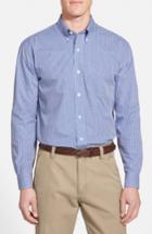 Men's Cutter & Buck 'epic Easy Care' Classic Fit Wrinkle Free Gingham Sport Shirt, Size - Blue (online Only)