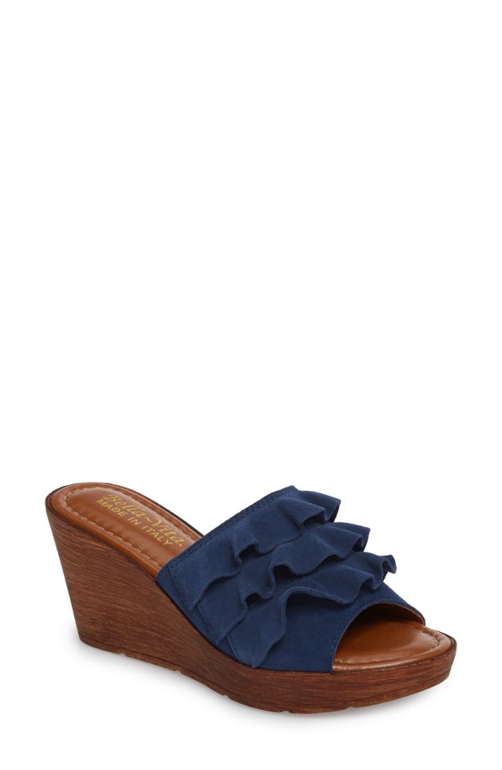 Women's Bella Vita Bey Platform Wedge Sandal .5 N - Blue