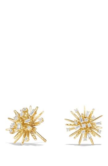 Women's David Yurman Supernova Stud Earrings With Diamonds In 18k Gold