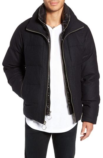 Men's The Very Warm Wool Blend Puffer Jacket - Blue