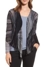 Petite Women's Nic+zoe Waterfall 4-way Convertible Cardigan, Size P - Black