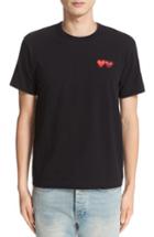 Men's Comme Des Garcons Play Twin Hearts Jersey T-shirt - Black