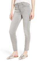 Women's 7 For All Mankind B(air) High Waist Raw Hem Ankle Skinny Jeans - Grey