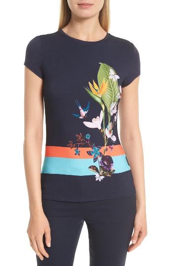 Women's Ted Baker London Immyeni Tropical Oasis Tee - Blue