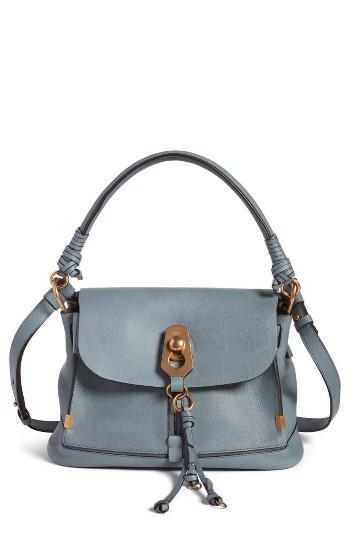 Chloe Small Owen Calfskin Leather Satchel - Blue