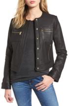 Women's Cole Haan Signature Crop Collarless Jacket - Black
