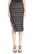 Women's Jonathan Simkhai Asymmetrical Ruffle Pencil Skirt - Black