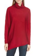 Women's Eileen Fisher Merino Jersey Asymmetrical Turtleneck Sweater - Grey