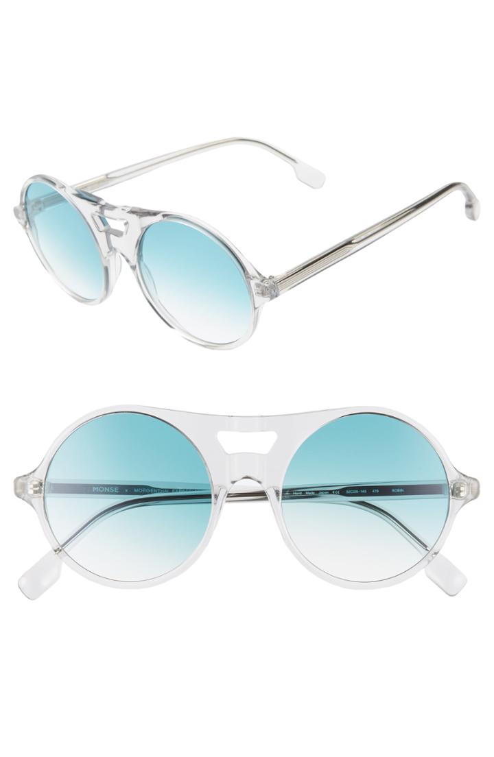 Women's Monse X Morgenthal Frederics Robin 52mm Round Sunglasses - Smoke Crystal