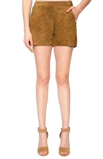 Women's Willow & Clay Side Lace-up Suede Shorts - Brown