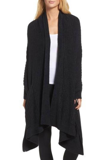 Women's Barefoot Dreams Cozychic Lite Travel Shawl, Size - Black